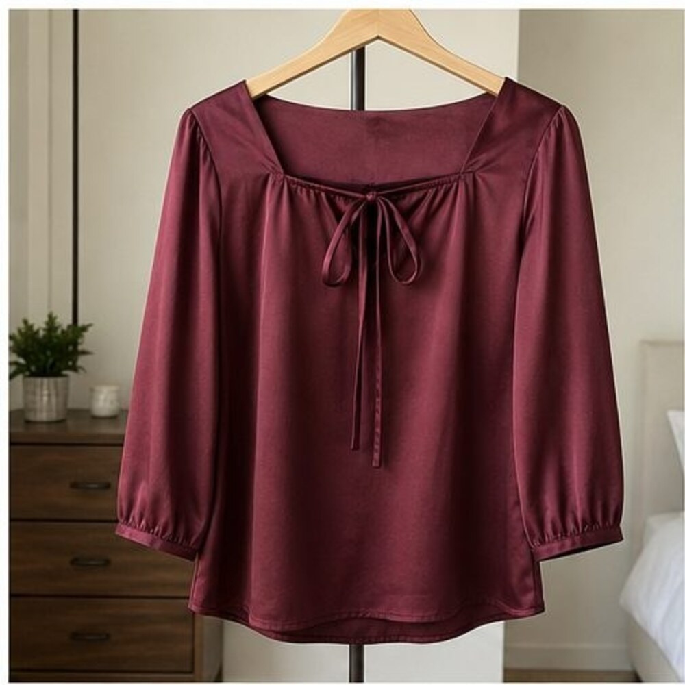 Burgundy Wrap Blouse